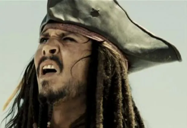 Jack Sparrow with a confused grin
