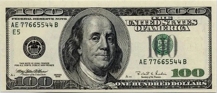 A 100 USD paper bill