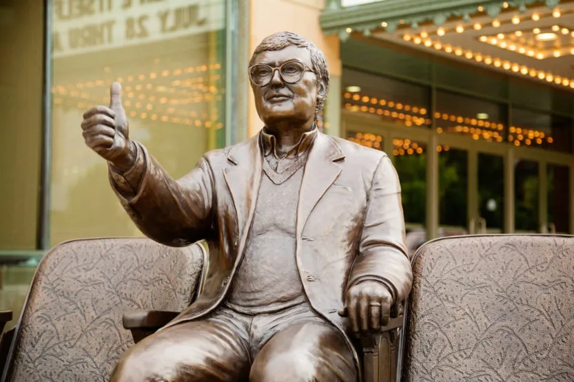 A statue giving a thumbs up