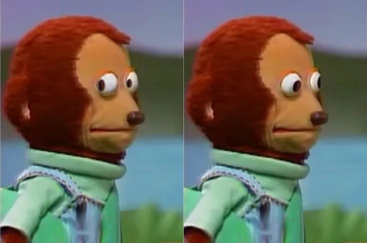 Muppet looking away meme
