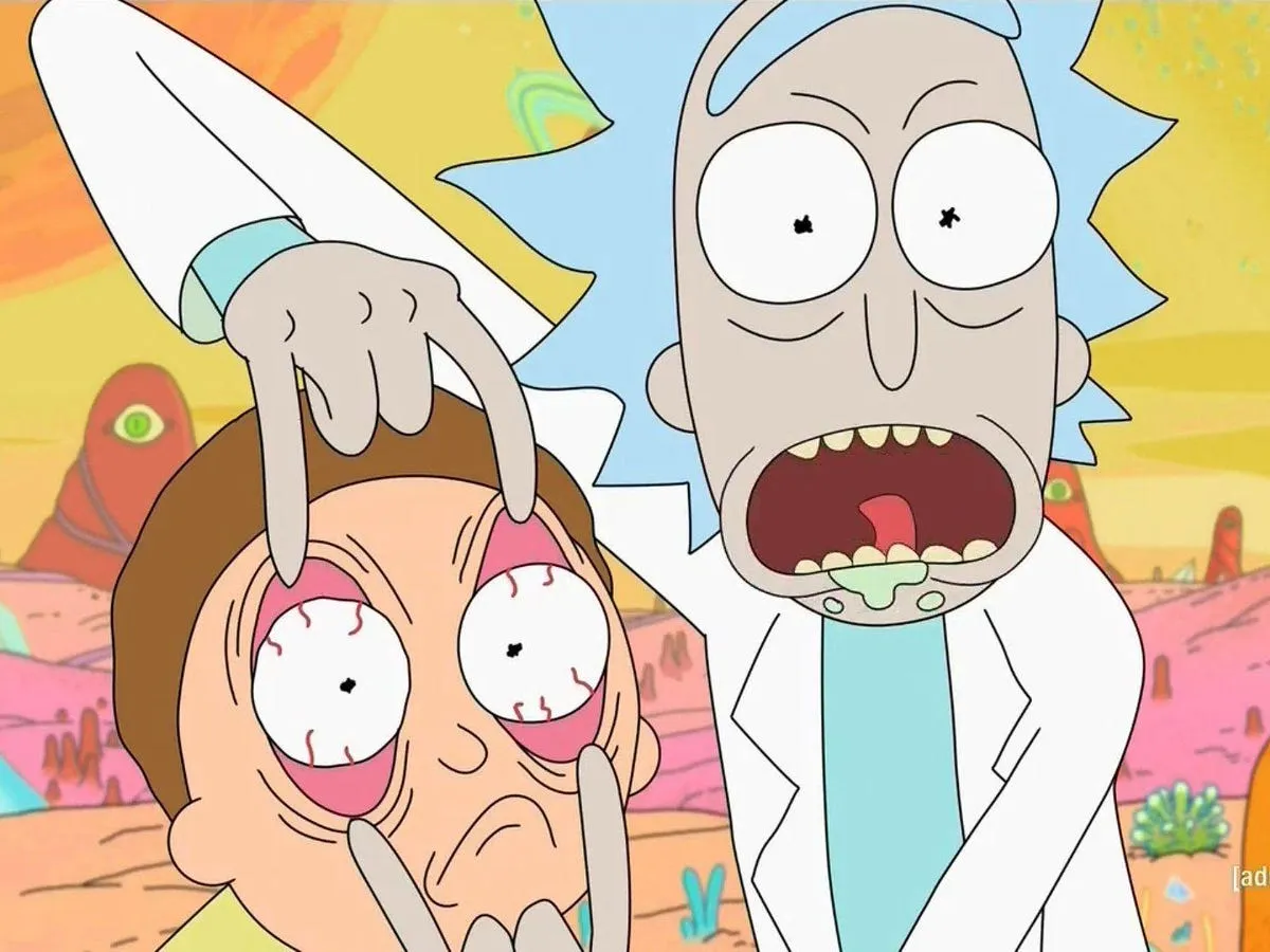 Rick opening Morty's eyes