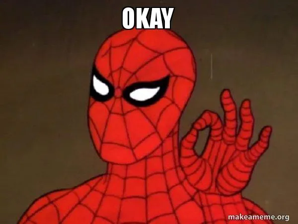 Spiderman making an OK sign