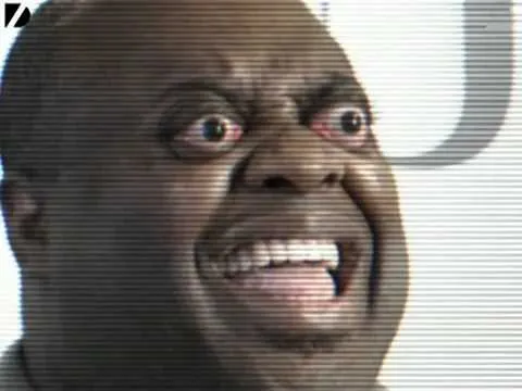A man with popping eyes