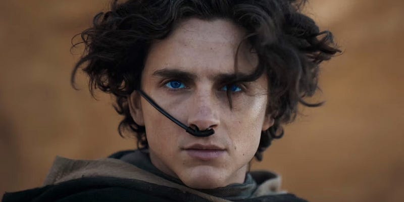 Lisan al Gaib from Dune staring fiercely at the camera