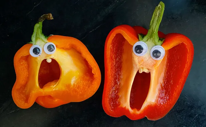 Two confused peppers
