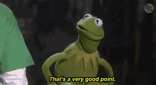 Kermit with quote 'that's a very good point'