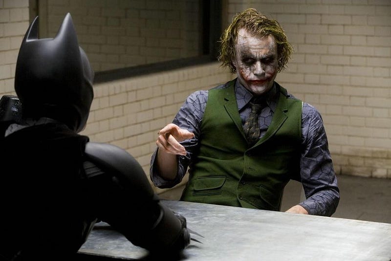The Joker interrogation scene from Christopher Nolan's Batman