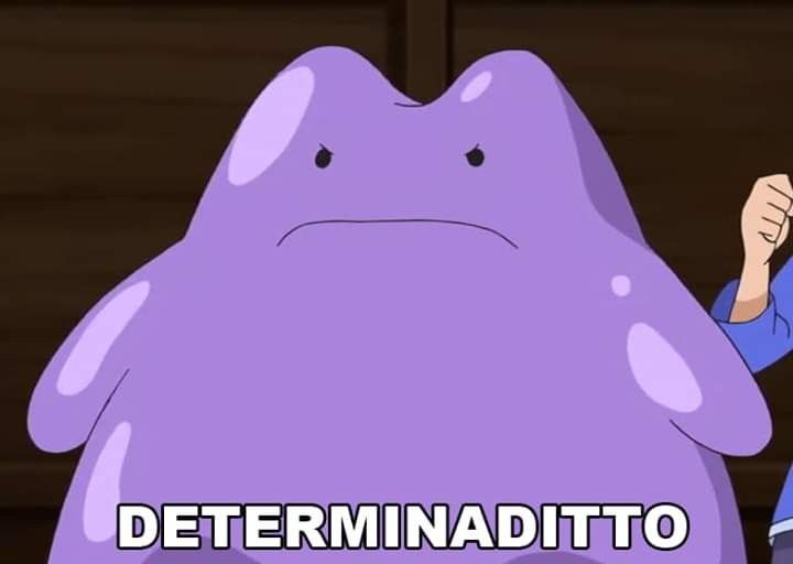 A meme of Ditto determined to do something